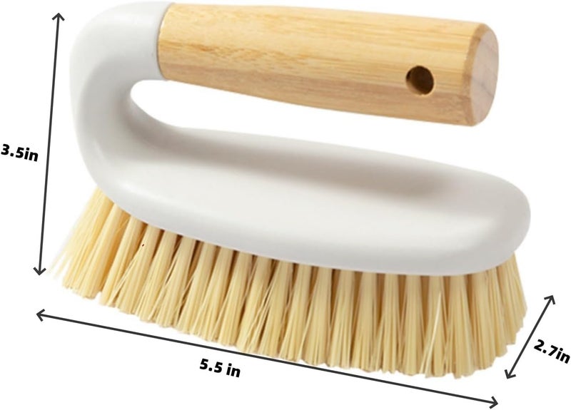 XFSPYY Wooden Handled Brush, Stiff Bristle Gravity Cleaning Brush, Multi-Purpose Brush for Bathroom Sinks, Floors, Carpets, Pools, Kitchens, Tiles, White. - Image 2